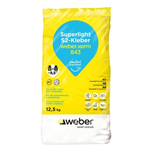 weber.xerm 843 Superlight S2-Kleber hochflexibler Comfort-Fliesenkleber, 12,5kg Sack