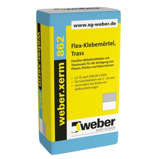 weber.xerm 862 Flex- Klebemörtel Trass weiß, 25kg Sack