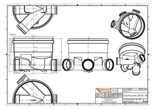 SC Schachtboden Abwasserschacht Typ RML DN 400/110