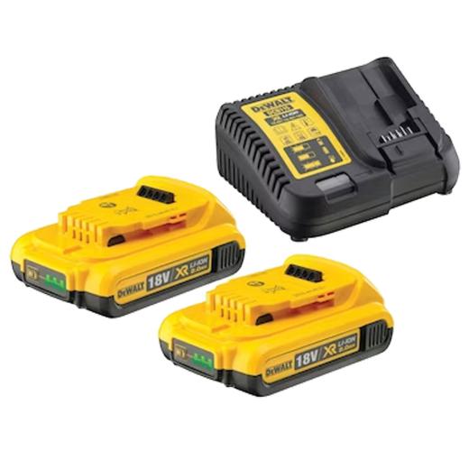 DeWALT DCB115D2-QW Akku-Kit (2 x 18 Volt / 2 Ah plus DCB 115)