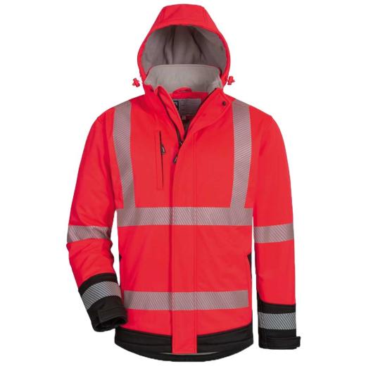 Elysee Wattierte Warnschutz Softshelljacke Gr. L/rot / schwarz