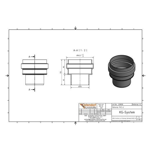 KG-Anschluss Steinzeugrohr-Spitzende KGUS SN 4 DN 110