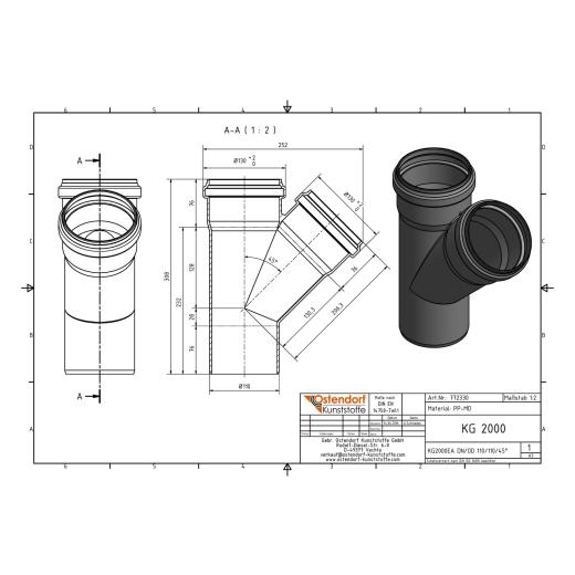 KG2000-EA SN16 Abzweig DN/OD 110/110-45