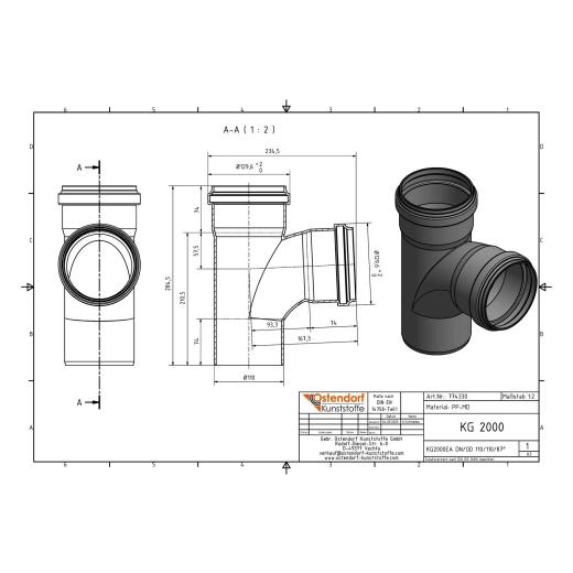 KG2000-EA SN16 Abzweig DN/OD 110/110-87,5