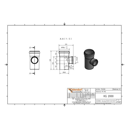 KG2000-EA SN16 Abzweig DN/OD 160/110-87,5