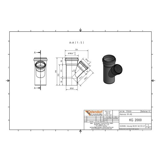 KG2000-EA SN16 Abzweig DN/OD 160/125-45