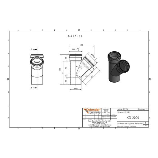 KG2000-EA SN16 Abzweig DN/OD 160/160-45