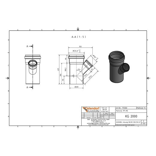 KG2000-EA SN16 Abzweig DN/OD 200/110-45