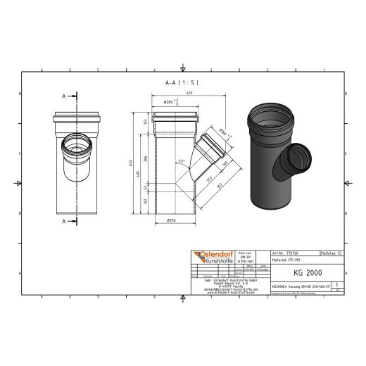 KG2000-EA SN16 Abzweig DN/OD 250/160-45