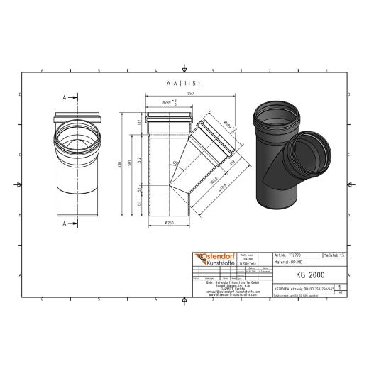 KG2000-EA SN16 Abzweig DN/OD 250/250-45