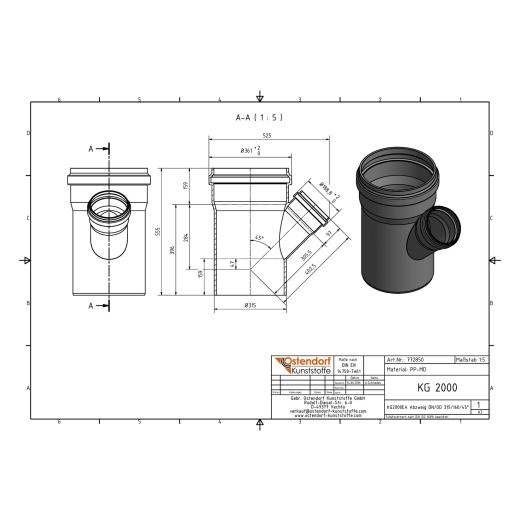 KG2000-EA SN16 Abzweig DN/OD 315/160-45