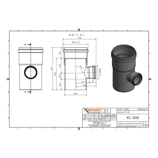 KG2000-EA SN16 Abzweig DN/OD 315/160-87,5