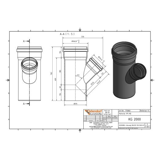 KG2000-EA SN16 Abzweig DN/OD 315/200-45