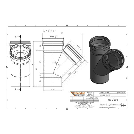 KG2000-EA SN16 Abzweig DN/OD 315/315-45