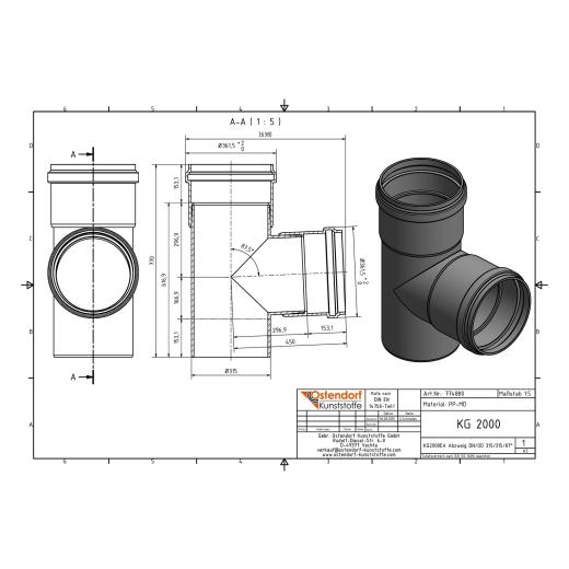 KG2000-EA SN16 Abzweig DN/OD 315/315-87,5