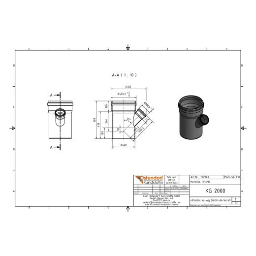 KG2000-EA SN16 Abzweig DN/OD 400/160-45