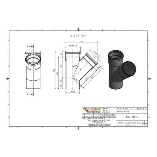 KG2000-EA SN16 Abzweig DN/OD 400/400-45