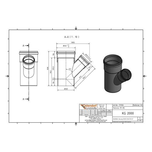 KG2000-EA SN16 Abzweig DN/OD 500/315-45