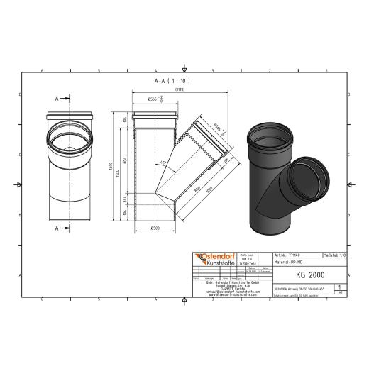 KG2000-EA SN16 Abzweig DN/OD 500/500-45
