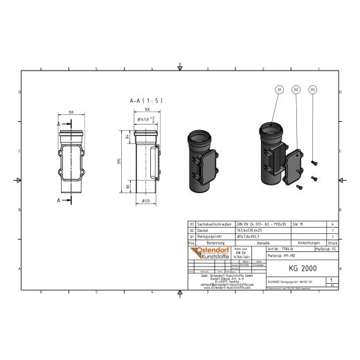 KG2000-RE SN16 Reinigungsrohr DN / OD 125