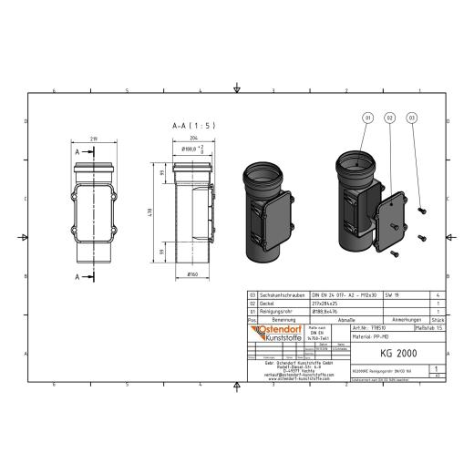 KG2000-RE SN16 Reinigungsrohr DN / OD 160