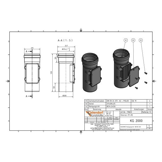 KG2000-RE SN16 Reinigungsrohr DN / OD 200