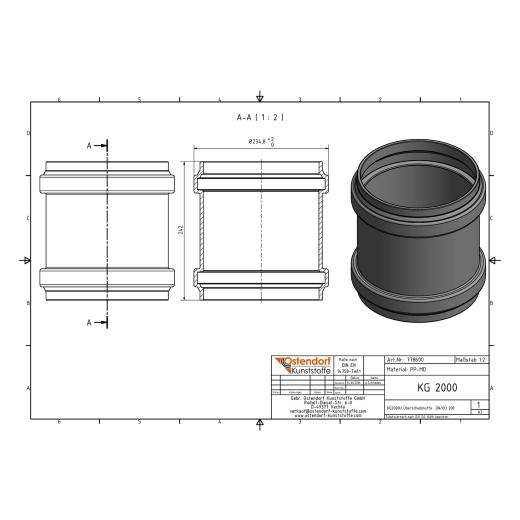 KG2000-U SN16 Überschiebemuffe DN/OD 200