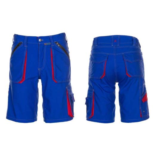 Planam Basalt Herren Shorts kornblau/rot/Gr. M