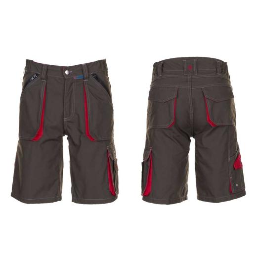 Planam Basalt Herren Shorts oliv/rot/Gr. L