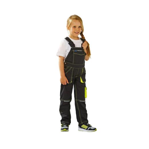 Planam Basalt Neon Kids Latzhose anthrazit/gelb/Gr. 122/128