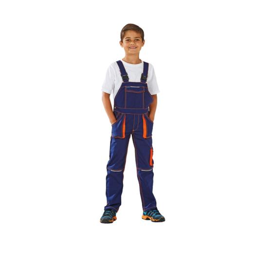 Planam Basalt Neon Kids Latzhose marine/orange/Gr. 110/116