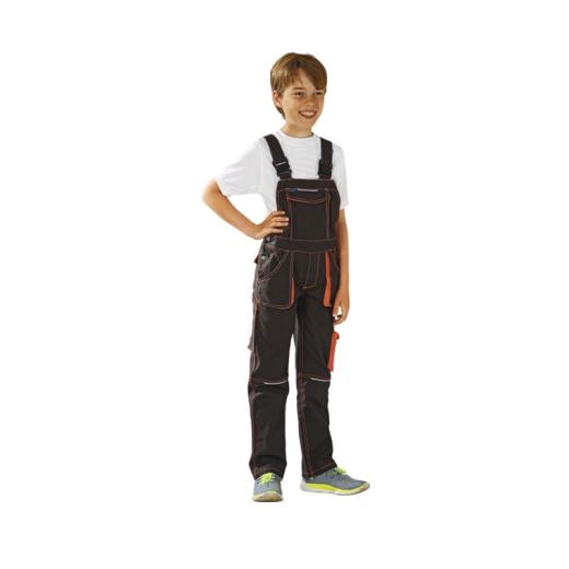 Planam Basalt Neon Kids Latzhose oliv/orange/Gr. 146/152