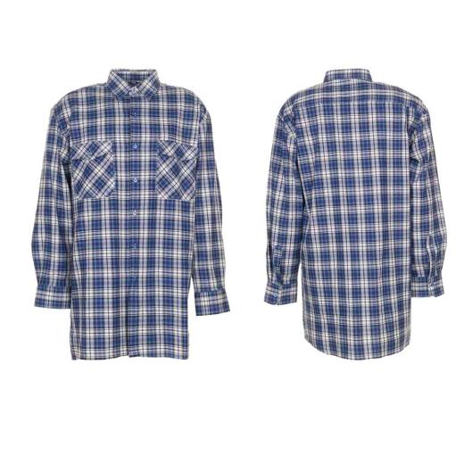 Planam Flanelhemd Langarm blau kariert/Gr. 37/38