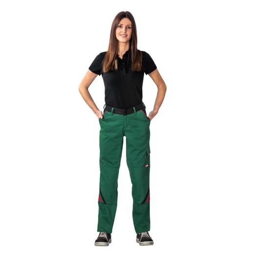 Planam Highline Damen Bundhose grün/schwarz/rot/Gr. 34