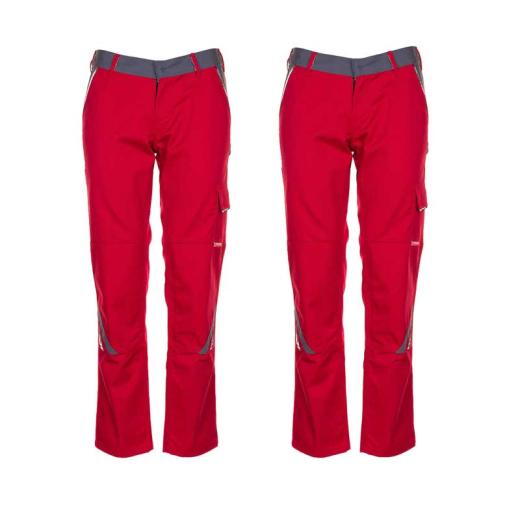 Planam Highline Damen Bundhose rot/schiefer/schwarz/Gr. 48