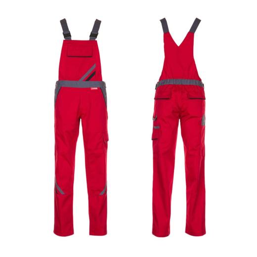 Planam Highline Damen Latzhose rot / schiefer / schwarz/Gr. 34