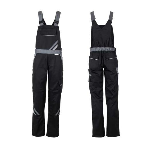 Planam Highline Damen Latzhose schwarz / schiefer / zink/Gr. 34