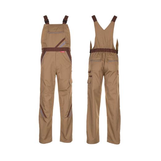 Planam Highline Latzhose khaki/braun/zink/Gr. 106