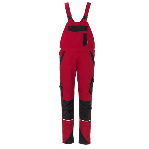 Planam Norit Damen Latzhose rot / schwarz/Gr. 34