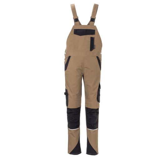 Planam Norit Damen Latzhose sand / schwarz/Gr. 46