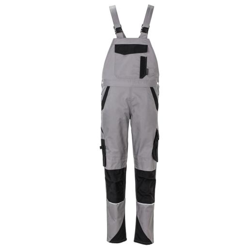 Planam Norit Damen Latzhose zink / schwarz/Gr. 38