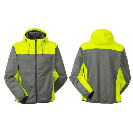 Planam Outdoor Softshelljacke Kontrast grau / gelb/Gr. 2XL