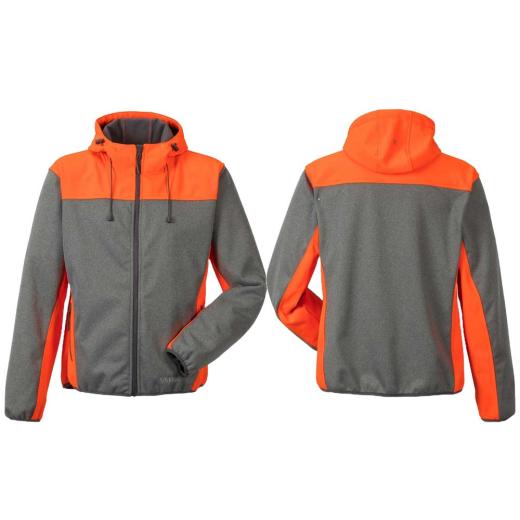 Planam Outdoor Softshelljacke Kontrast grau / orange/Gr. XS