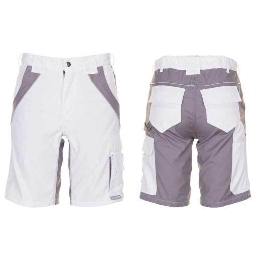 Planam Plaline Herren Shorts reinweiss/zink/Gr. S