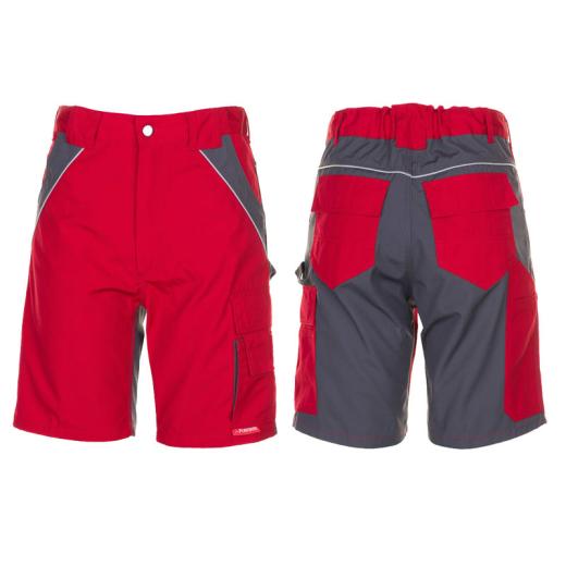 Planam Plaline Herren Shorts rot/schiefer/Gr. 3XL