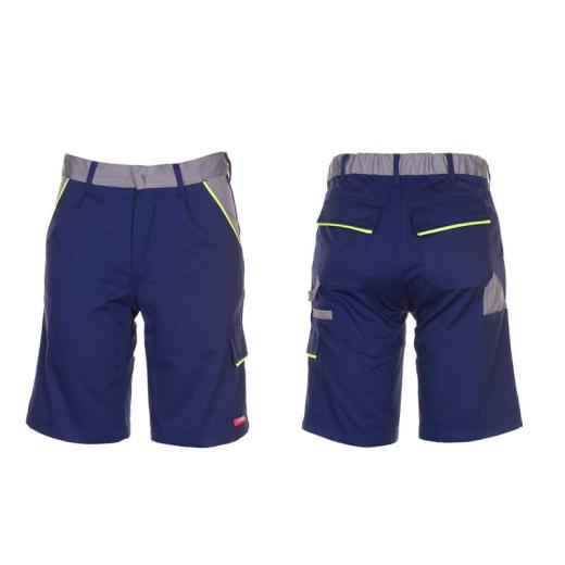 Planam Visline Herren Shorts marine/gelb/zink/Gr. 4XL