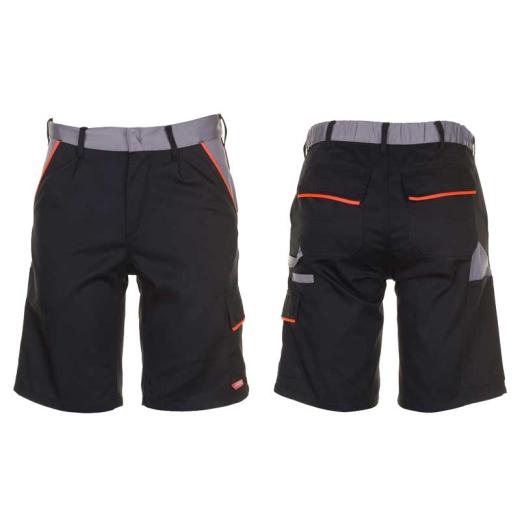 Planam Visline Herren Shorts schwarz/orange/zink/Gr. 3XL