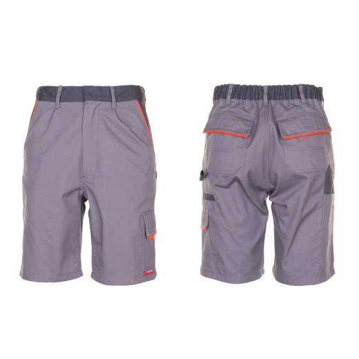 Planam Visline Herren Shorts zink/orange/schiefer/Gr. L