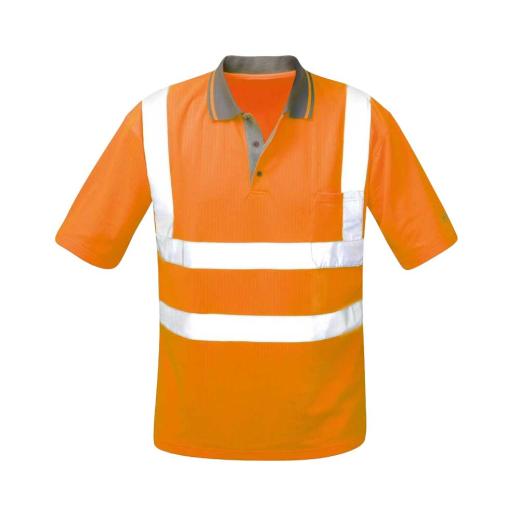 Warnschutz Poloshirt fluoreszierend orange/Gr. 2XL