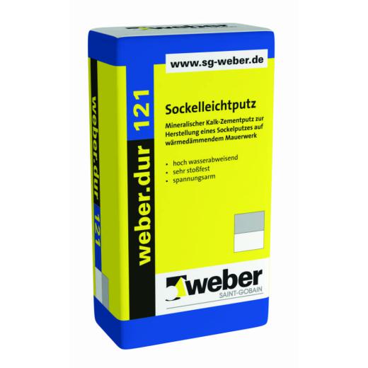 weber.dur 121 naturgrau, 30 kg/Sack, Sockelleichtputz